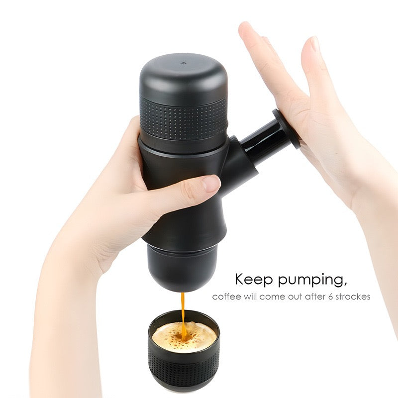 Portable mini coffee machine - 10% of sales giving back to community.